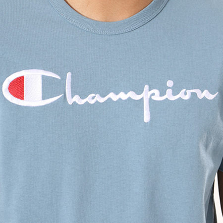 Champion - Tee Shirt Script Logo 210972 Bleu Clair 