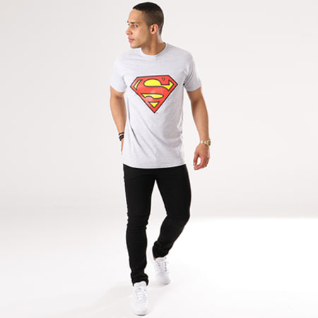 DC Comics - Tee Shirt Superman Logo Gris Chiné