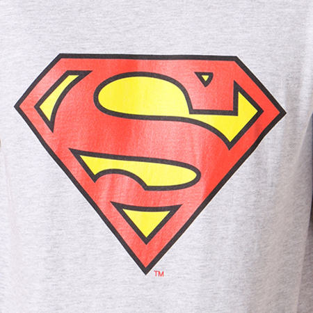 DC Comics - Tee Shirt Superman Logo Gris Chiné