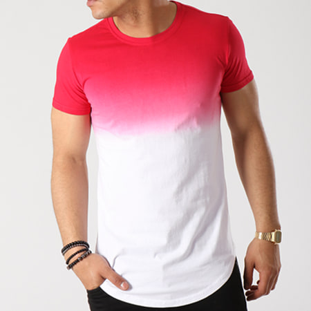 Terance Kole - Tee Shirt Oversize 98072 Rouge Dégradé Blanc