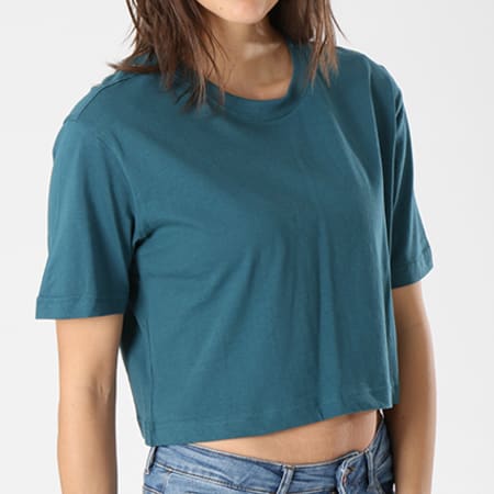 Urban Classics - Tee Shirt Crop Femme TB1555 Bleu Canard