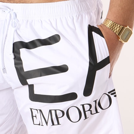 EA7 Emporio Armani - Short De Bain Big Logo 902000-8P739 Blanc Noir