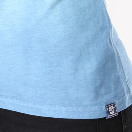 Superdry - Tee Shirt Femme Vintage Logo Dip Dye Gris Chiné Dégradé Bleu