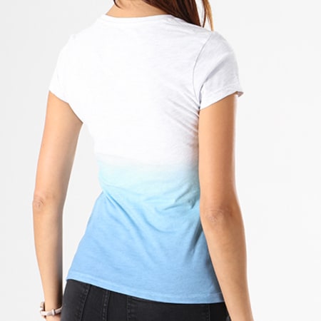 Superdry - Tee Shirt Femme Vintage Logo Dip Dye Gris Chiné Dégradé Bleu