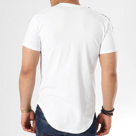 VIP Clothing - Tee Shirt Oversize Patchs et Bandes Brodés 3008 Blanc
