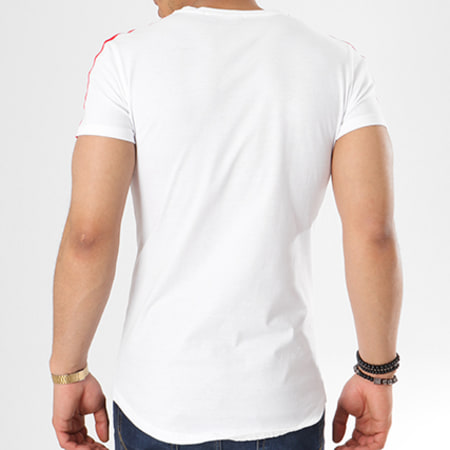 VIP Clothing - Tee Shirt Oversize Bandes Brodées 10266 Blanc