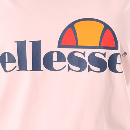 Ellesse - Tee Shirt Femme Uni Col V Rose
