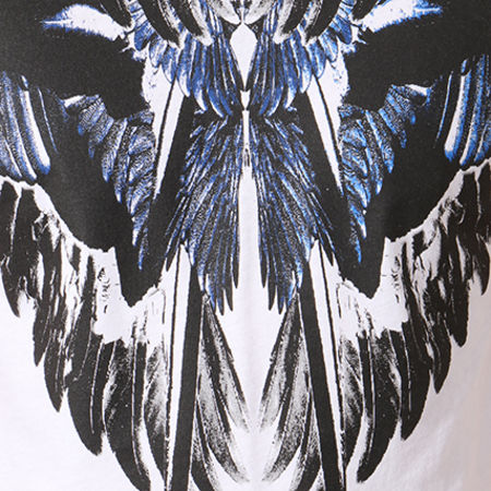 Frilivin - Tee Shirt EU178 Blanc Noir Bleu Clair