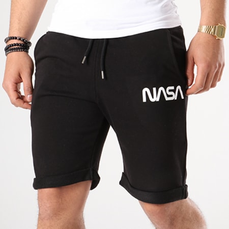 NASA - Pantaloncini da jogging con logo Worm, nero