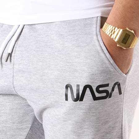 NASA - Short Jogging Worm Logo Gris Chiné