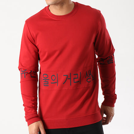 Only And Sons - Sweat Crewneck Kenny Print Rouge