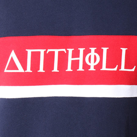 Anthill - Sudadera de cuello redondo con banda tipográfica azul marino