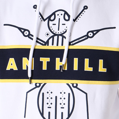 Anthill - Felpa con cappuccio Bug Bianco