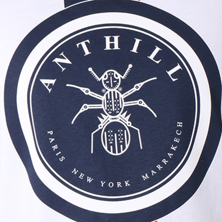 Anthill - Tee Shirt Seal Blanc Bleu Marine
