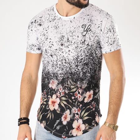 Uniplay - Tee Shirt Oversize 16345 Blanc Noir Floral