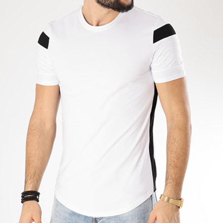 Berry Denim - Tee Shirt Oversize Avec Bandes TST016 Blanc Noir