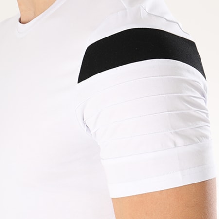 Berry Denim - Tee Shirt Oversize Avec Bandes TST016 Blanc Noir