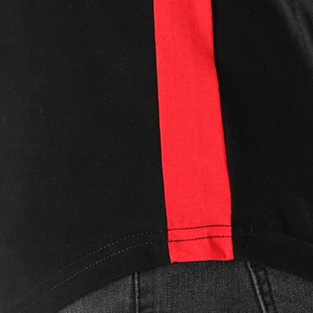 Berry Denim - Tee Shirt Oversize Avec Bandes TST016 Noir Rouge