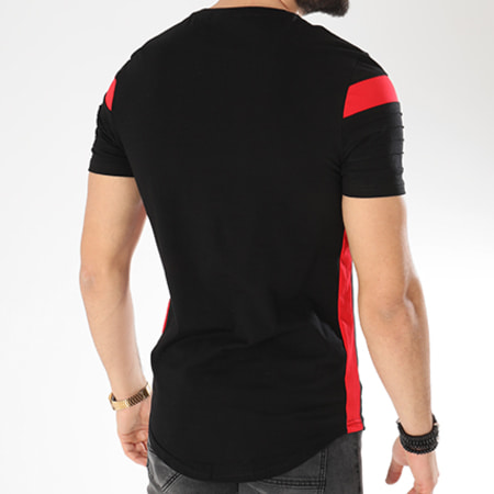 Berry Denim - Tee Shirt Oversize Avec Bandes TST016 Noir Rouge