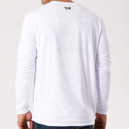 Y et W - Tee Shirt Manches Longues Reversible Marine Blanc Noir