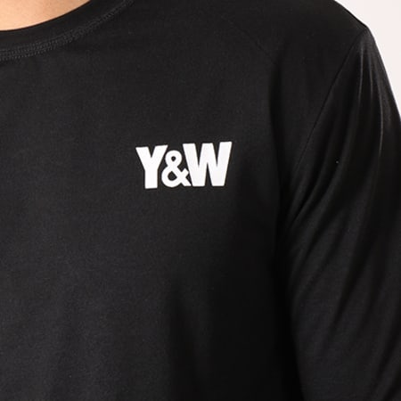 Y Et W - Tee Shirt Manches Longues Reversible Flower Noir