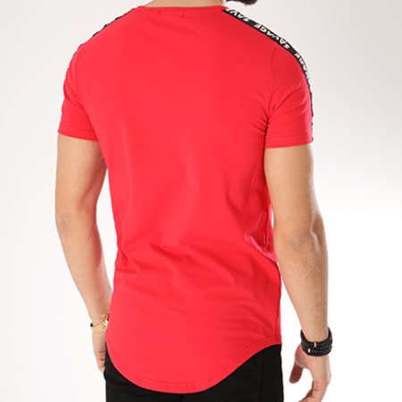 Zayne Paris  - Tee Shirt Oversize Avec Bandes TX-110 Rouge