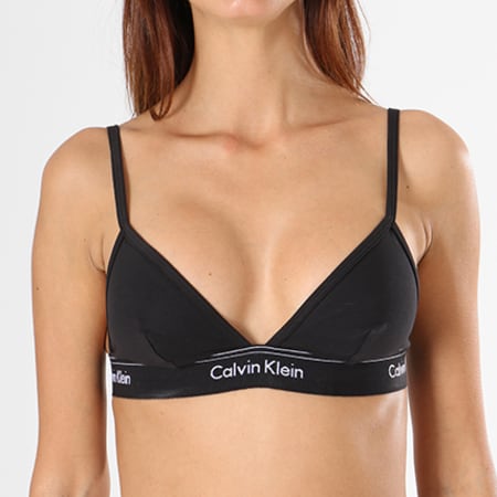 Calvin Klein - Brassière Femme Unlined Triangle QF4523E Noir Blanc