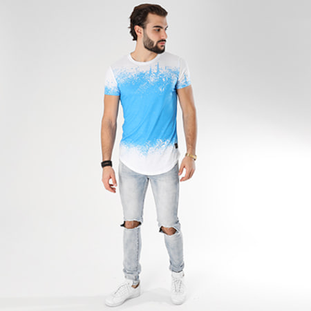 Terance Kole - Tee Shirt Oversize 98115 Blanc Bleu Clair