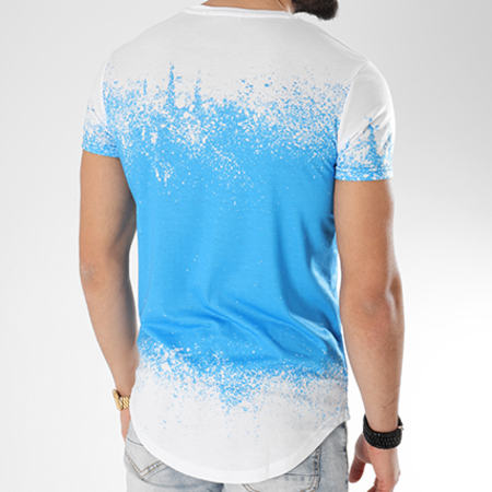 Terance Kole - Tee Shirt Oversize 98115 Blanc Bleu Clair