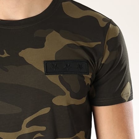 Terance Kole - Tee Shirt Oversize 98043 Vert Kaki Camouflage