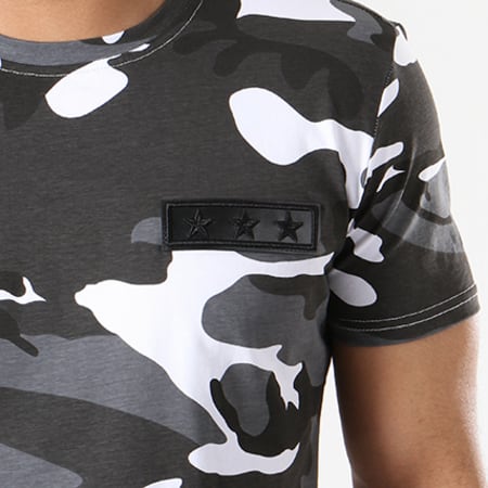 Terance Kole - Tee Shirt Oversize 98043 Gris Anthracite Blanc Camouflage
