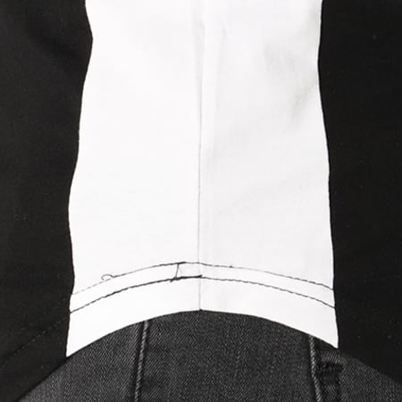 John H - Tee Shirt Oversize Avec Bandes 1808 Noir Blanc