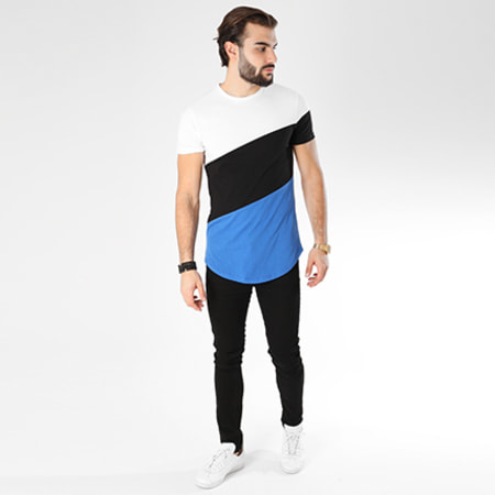 MTX - Tee Shirt Oversize 6776 Blanc Noir Bleu Roi