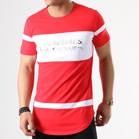 MTX - Tee Shirt Oversize C3035 Rouge Blanc