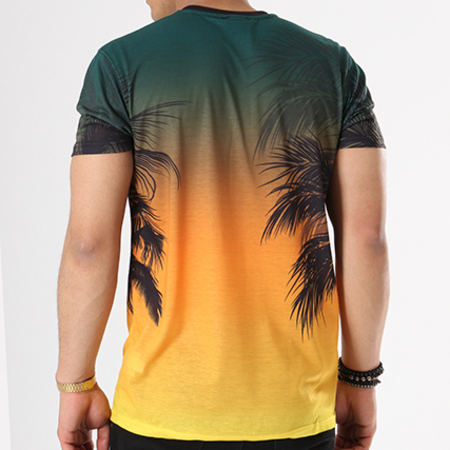 New Era - Tee Shirt Miami Heat Coastal Heat 11569520 Sunset Vert Orange