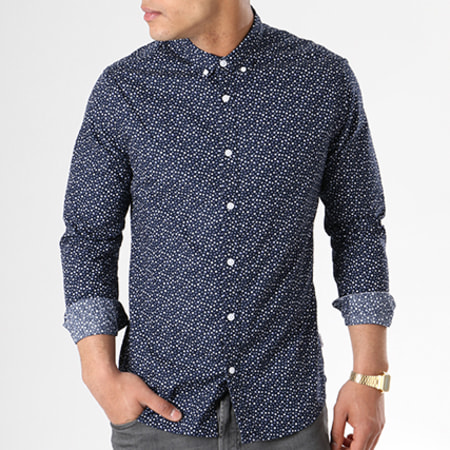 Only And Sons - Chemise Manches Longues Canton Bleu Marine