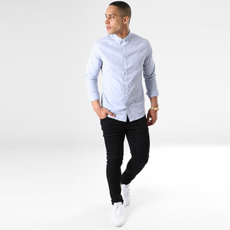 Only And Sons - Chemise Manches Longues Canton Bleu Clair