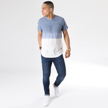 Paname Brothers - Tee Shirt Oversize Taska Bleu Clair Dégradé Blanc