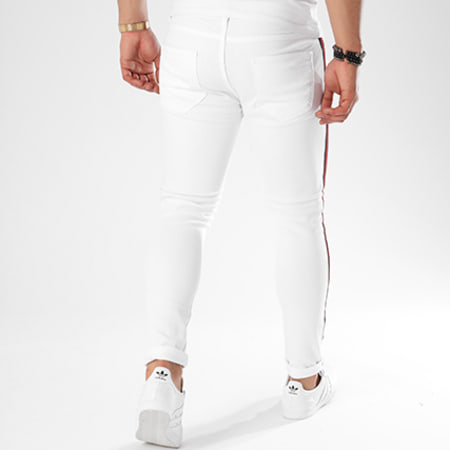 Classic Series Jean Skinny Troue Bandes Brodees 1854 Blanc LaBoutiqueOfficielle