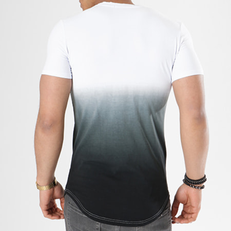 John H - Tee Shirt Oversize 119 Blanc Dégradé Noir