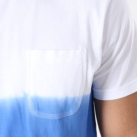 Petrol Industries - Tee Shirt Poche Blanc Dégradé Bleu