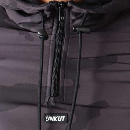 Unkut - Sweat Capuche Show Noir Camouflage Gris