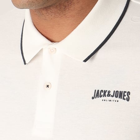 Jack And Jones - Polo Manches Courtes Retro Jack Blanc
