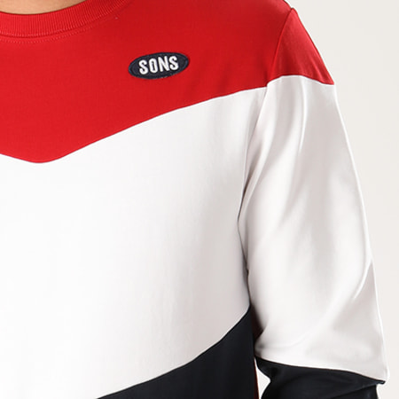 Only And Sons - Sweat Crewneck Rico Bleu Marine Blanc Rouge