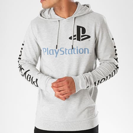 Only And Sons - Sweat Capuche Playstation Gris Clair Chiné