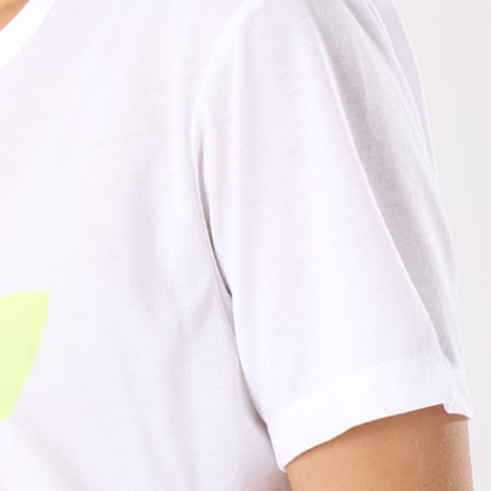 Adidas Originals - Tee Shirt Oversize Femme CE4192 Blanc Jaune Fluo