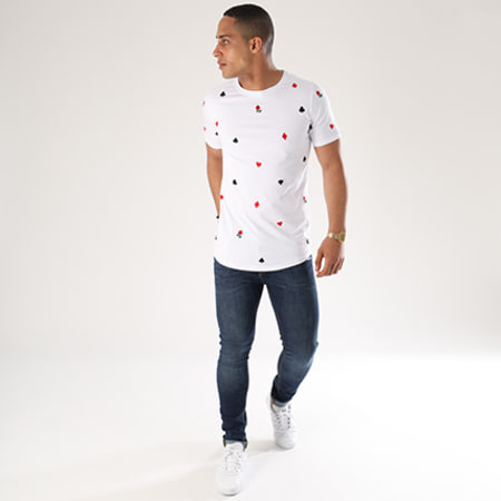 Berry Denim - Tee Shirt Oversize Avec Broderies JAK-029 Blanc