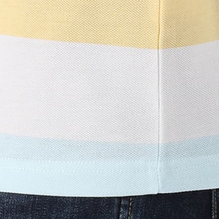 Wrung - Tee Shirt Lines Blanc Bleu Clair Jaune