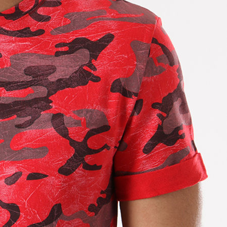 Aarhon - Tee Shirt Oversize 18-001M Rouge Camouflage