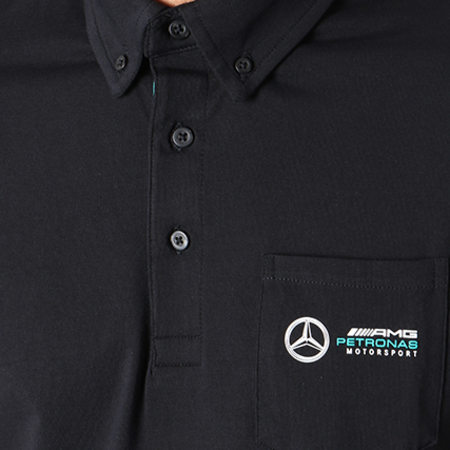 AMG Mercedes - Polo Manches Courtes Poche Classic Noir